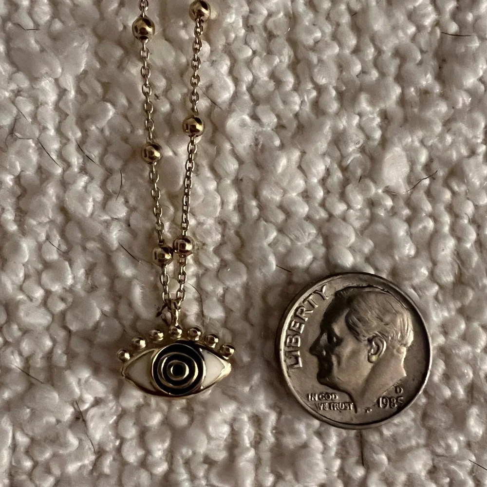 Karma and Luck Cheerful Outlook Enamel Evil Eye Necklace - Picture 3 of 3